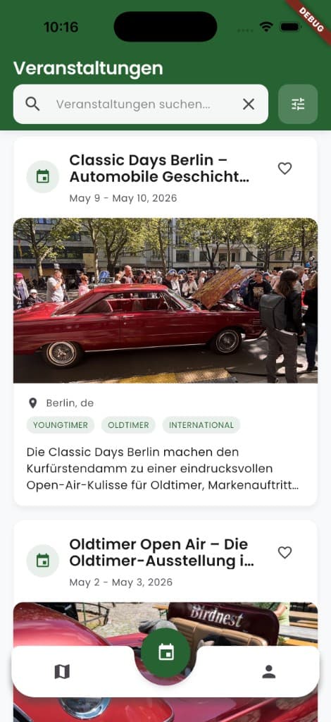 App: events list (Veranstaltungen)